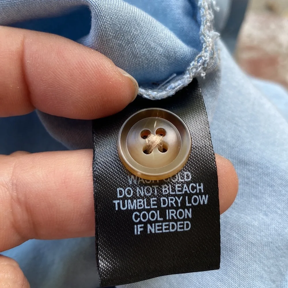 Lulu’s beautiful blue short dress w/ buttons & tie. So pretty and flattering - Picture 8 of 10